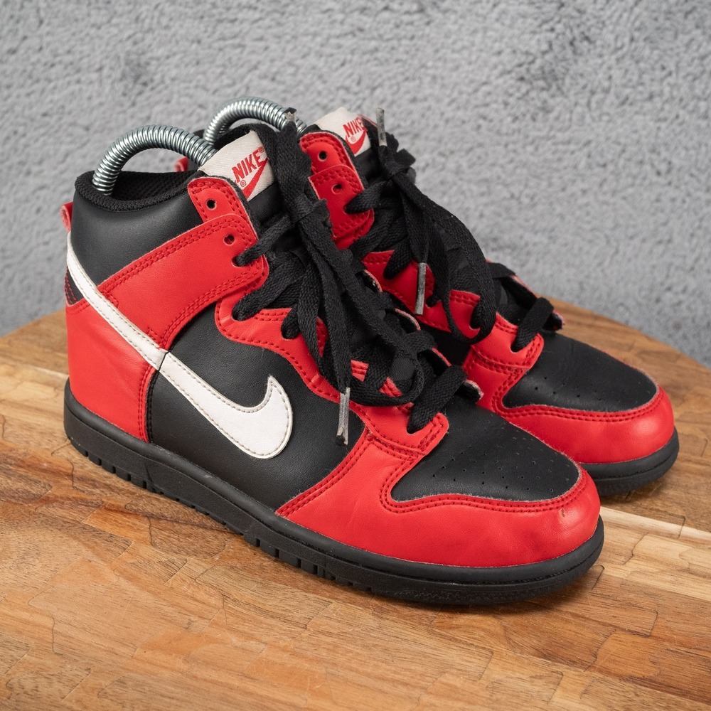Nike Dunk High Top‎ PS Black University Red Kids 2.5Y DD2314-003 Sneakers Shoes
